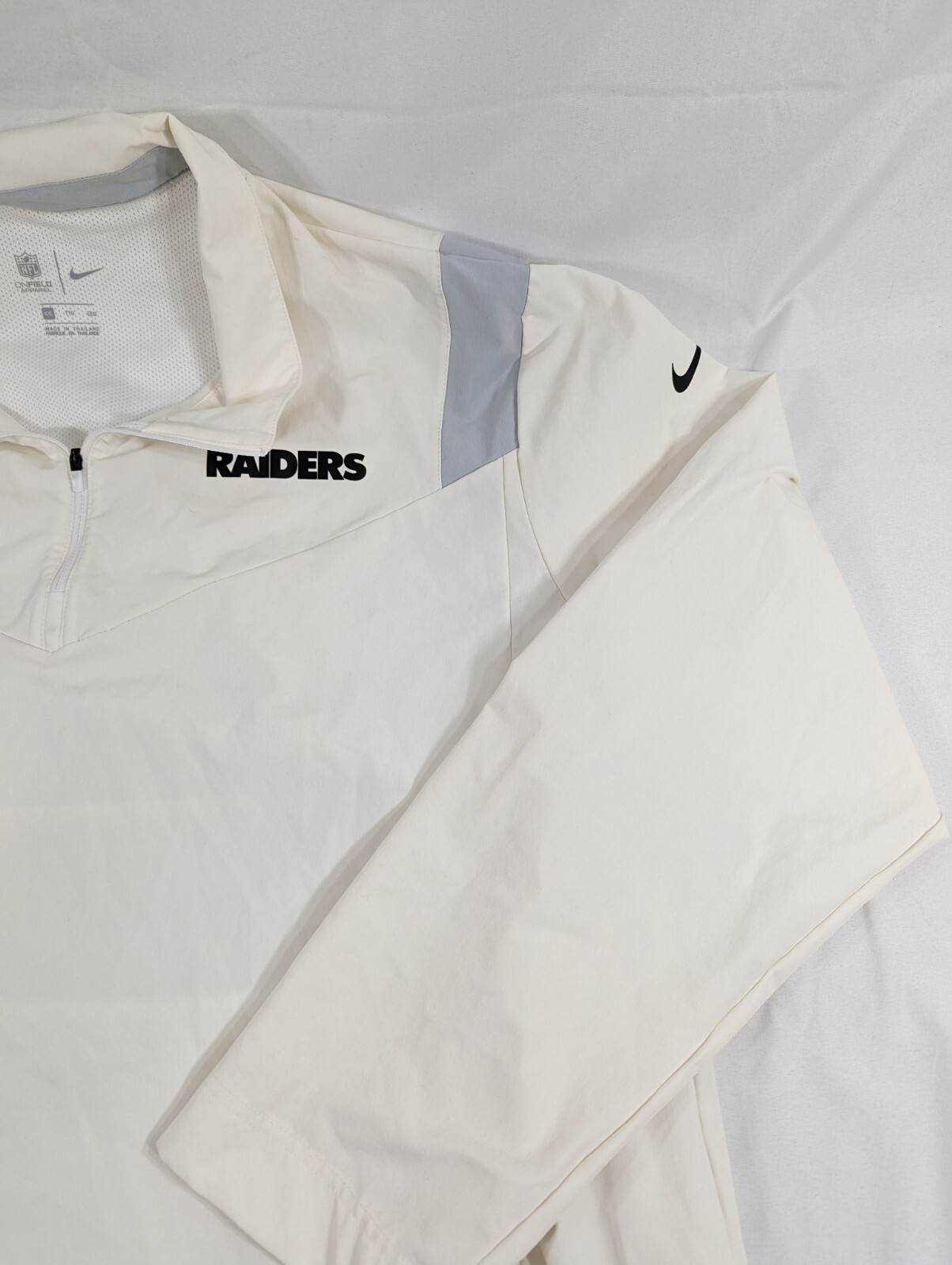 OFF WHITE X NIKE Giacca pullover Nike Las Vegas Raiders NFL On Field Abbigliamento quarto cerniera XXL
