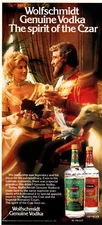 1983 WOLFSCHMIDT VODKA PRINT AD, "SPIRIT OF THE CZAR", ALCOHOL PRINT AD