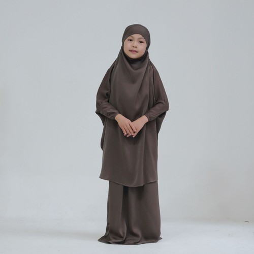 Kids Girls Muslim Children Overhead Hijab Kaftan Burqa Long Dress Khimar Islamic - Picture 5 of 36