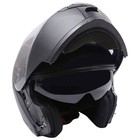 Tuzo Flip Up Front Motorcycle Crash Helmet with Sun Visor Matt Black - ECE 2206