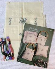 Floral Monza Country Crafts Fabric Leaflet Floss Handbag Pillows Started 5 Done
