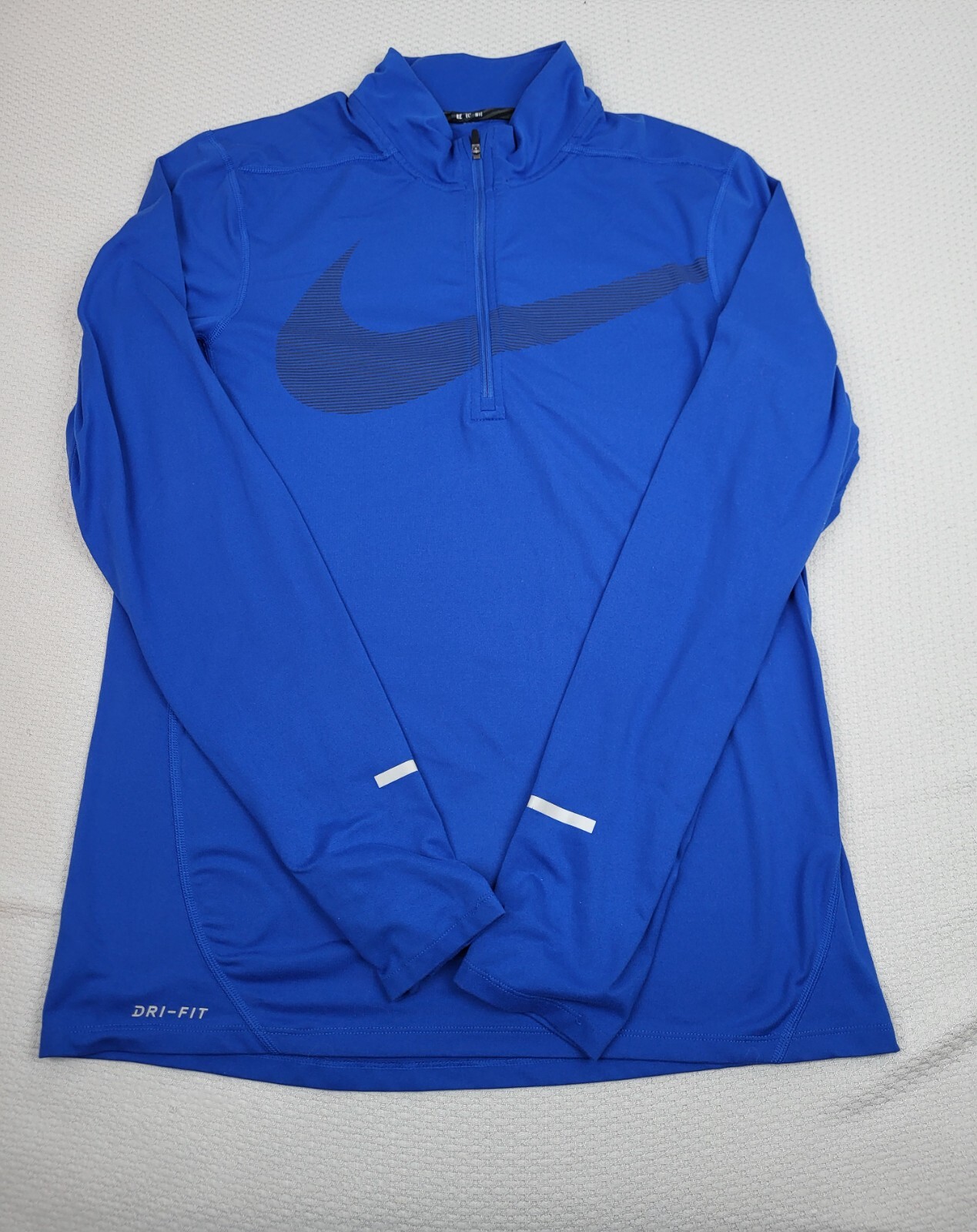Nike Running Jacket Mens Small Blue Element Swoosh Quarter Zip Dri-Fit Active