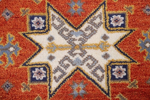 Rust Color Geometric 4x6 Traditional Kazak Area Rug Wool Hand-knotted - Picture 8 of 12
