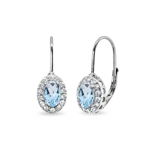 925 Argent Synthétique Opale & Diamant Accent Ovale Boucles D'Oreilles Dormeuses | eBay