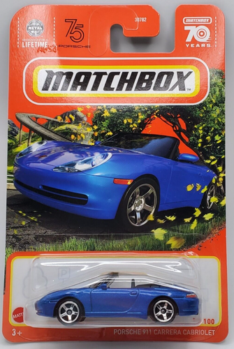 2023 Matchbox Blue Porsche 911 Carrera Cabriolet