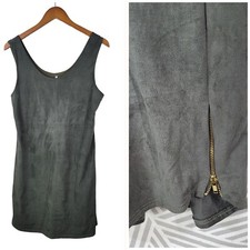 Soul Harmony Energy Shirt Dress Size Medium Party Faux Suede Green Lined Mini