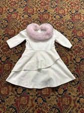 Janie and Jack Swiss Chalet Faux Fur Collar Dress Size 2T