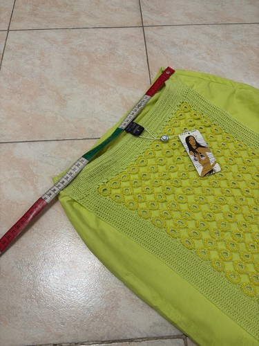 CUSTO BARCELONA Gonna verde decorazione crochet perline Tg S - NUOVO - Imagen 10 de 11