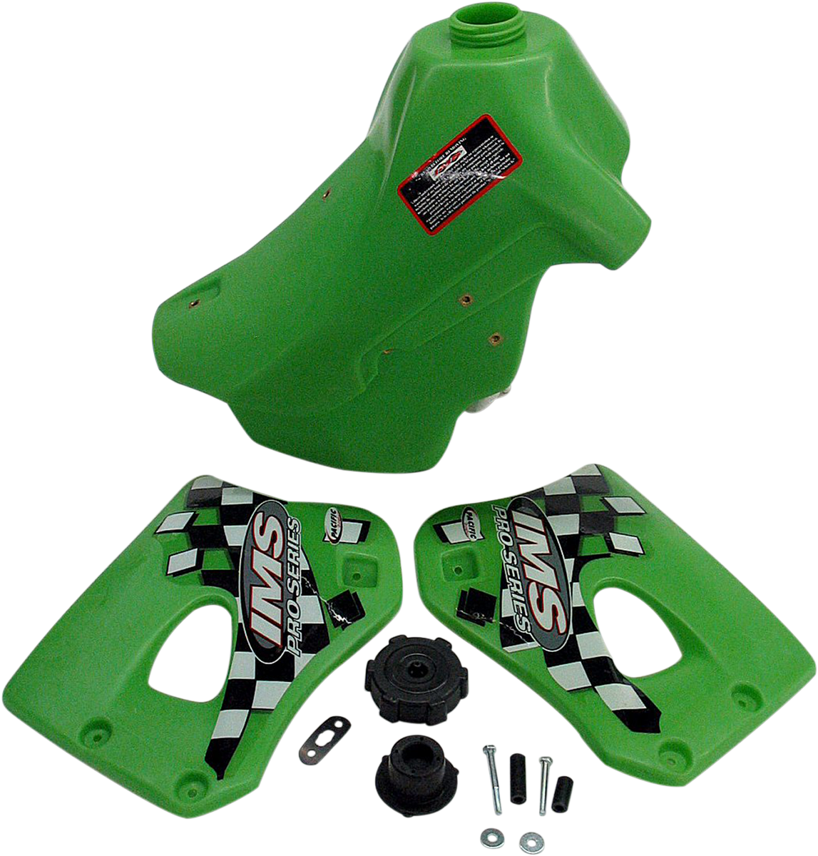 IMS Fuel Tank w/Shrouds Green 3.4 Gal Kawasaki KDX200/KDX220R 95
