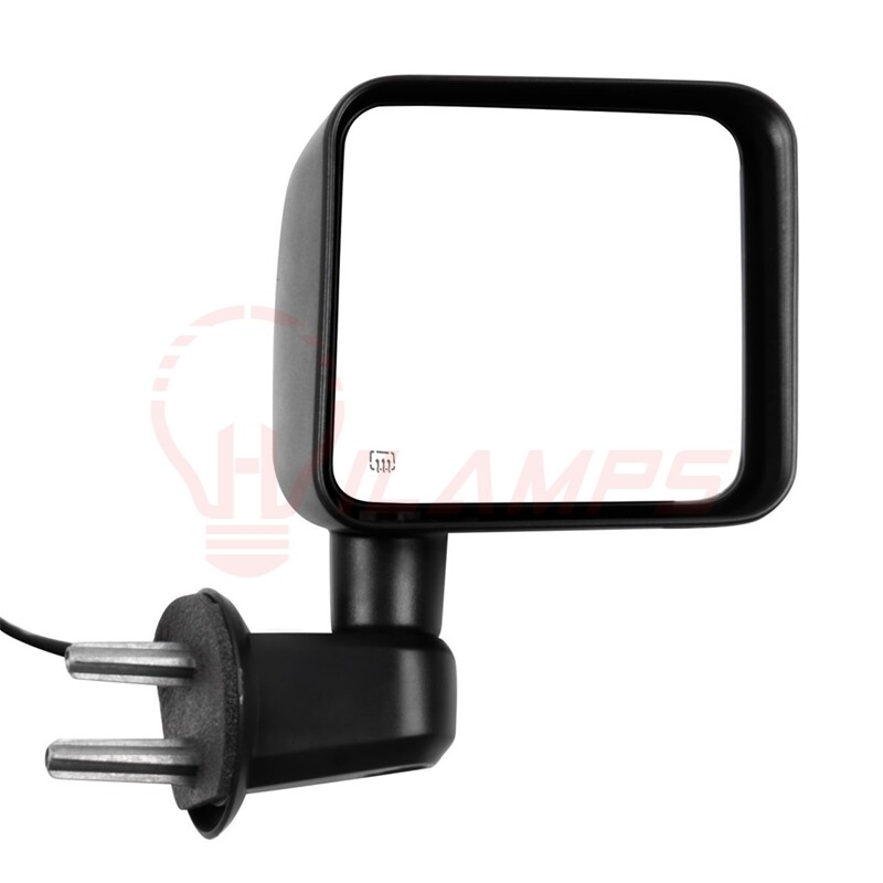 For 2007-2017 Jeep Wrangler Black Manual Power Heated Mirror Right Side