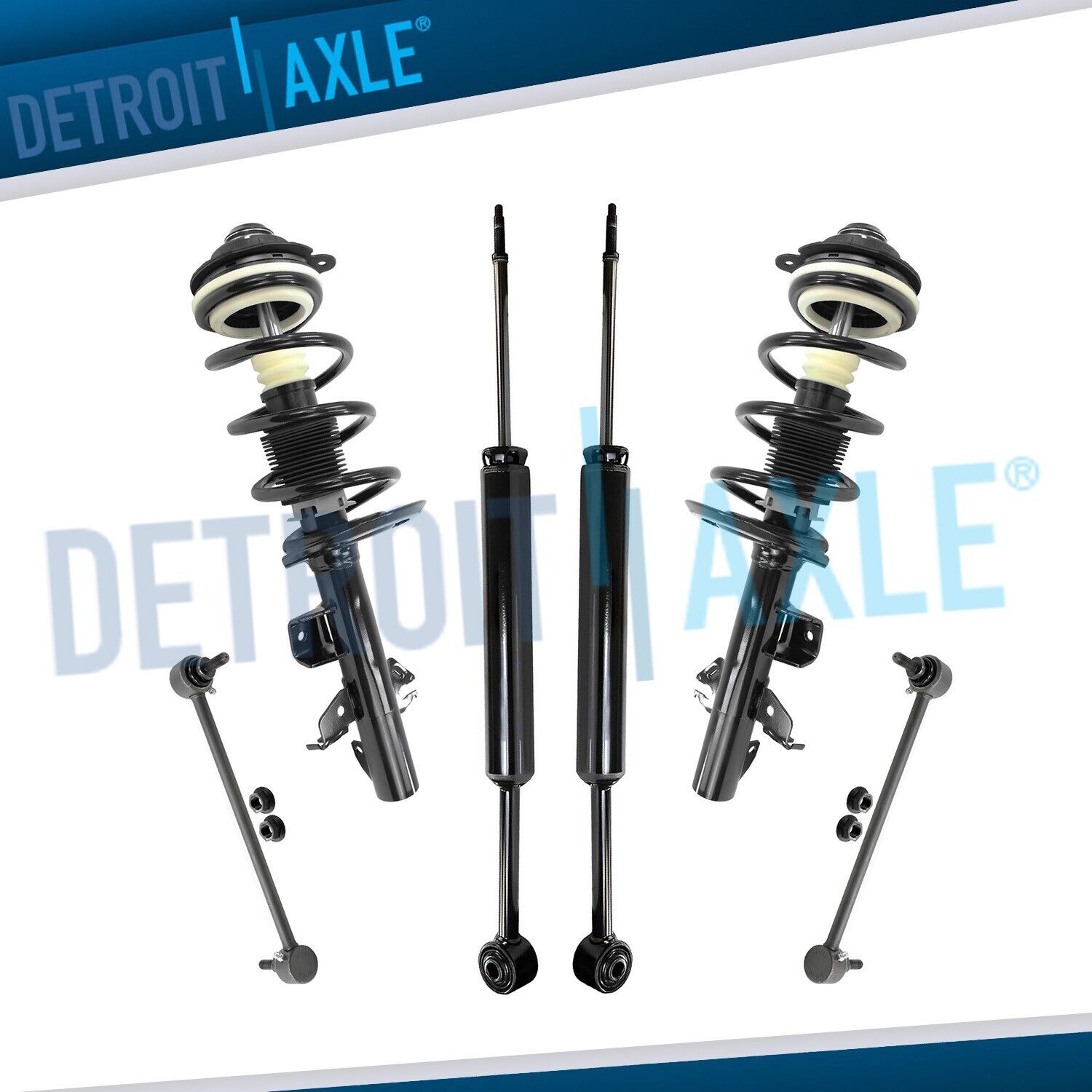 Front Struts w/Coil Spring Rear Shocks Sway Bars Kit for 2014-2018 Jeep Cherokee