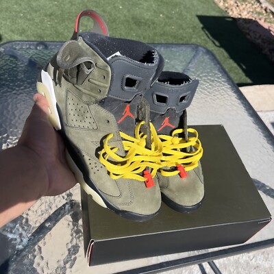 Size 10.5 - Jordan 6 travis scott olive/travis scott british khakis