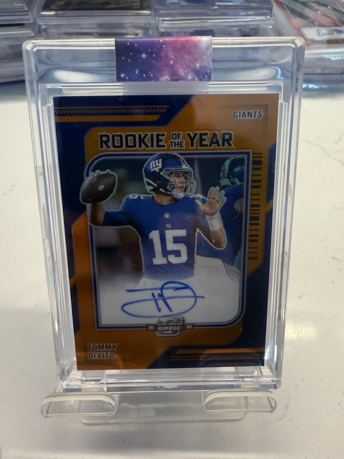 TOMMY DEVITO 2023 CONTENDERS OPTIC ROOKIE TICKET ORANGE RC AUTO /50