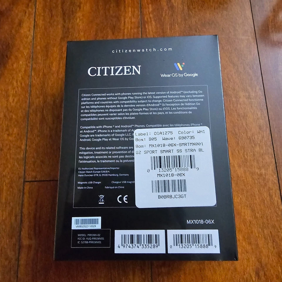 Citizen CZ Smart Touchscreen Blue Silicone Smart Watch 44MM MX1018-06X - Image 3 of 3