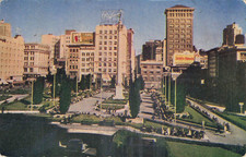 VTG Postcard Union Square Admiral George Dewey Monument San Francisco Ad Sign