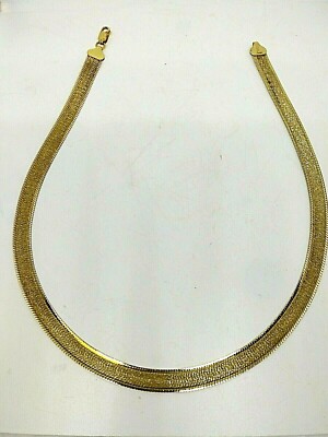 LADIES 9MM WIDE STERLING SILVER GOLD PLATED 18 - Main Image