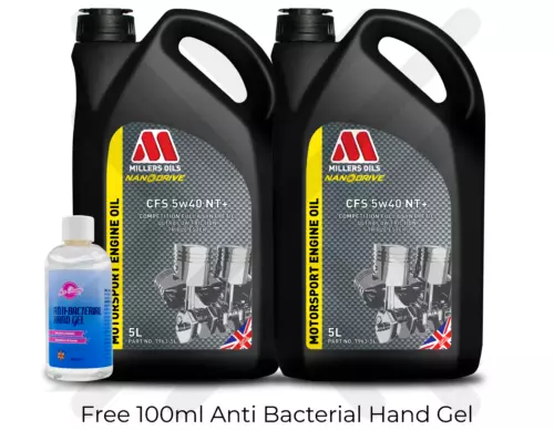Millers NANODRIVE CFS 5W-40 NT+ Engine Oil 10 Litres 10L (2 X 5L)  + FREE GIFT