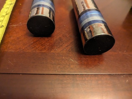 Yair Hammered Nickel Candlestick Holders with Blue Rings For Shabbat or Yom New - Picture 4 of 13