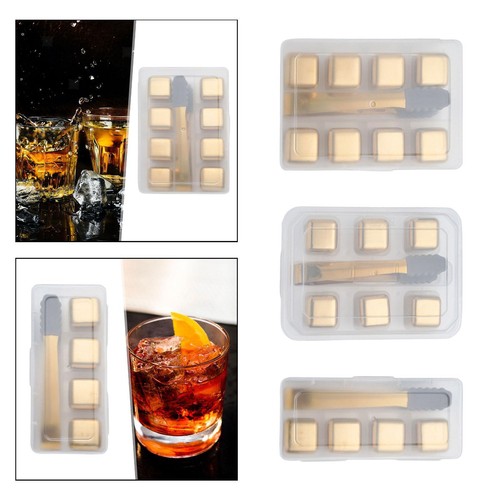 Youery Lot De 8 Glaçons à Réutilisables En Acier Inoxydable Avec