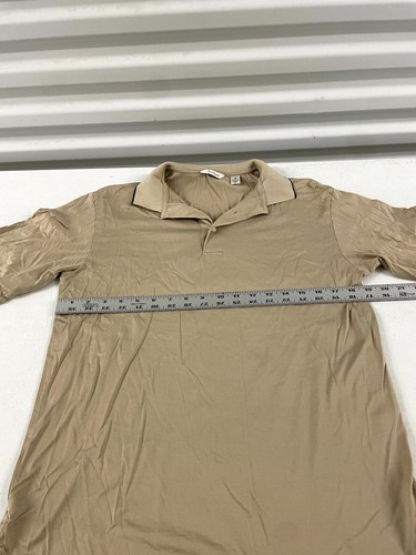 Turnbury Polo Short Sleeve Shirt Men Small Beige Cotton High Low Hem Golf Tennis - Picture 4 of 8