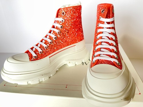 Alexander McQueen Chunky Tread Slick High Top Glitter Sneakers Boots Eur 39/US 9 - 第 1/11 張圖片