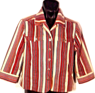 CHRISTOPHER AND BANKS STRETCH STRIPED WOMEN'S SHIRT