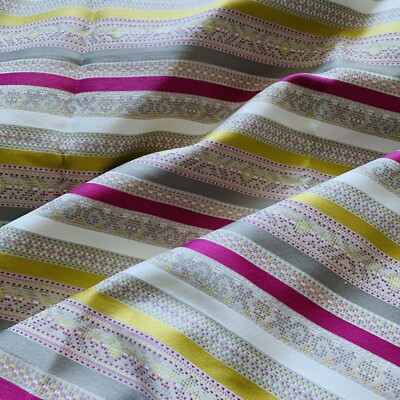 Clarke & Clarke Gardinenstoff OMMEL FUCHSIA/CHARTREUSE 2,5m gestreift Webart 250cm