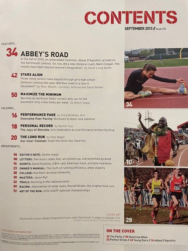 2013 Running Times Magazine September Abbey D’Agostino - Picture 3 of 24