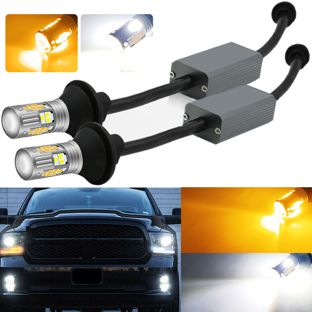 2X 3157 Switchback Canbus LED DRL Turn Signal Light Bulbs For Ram