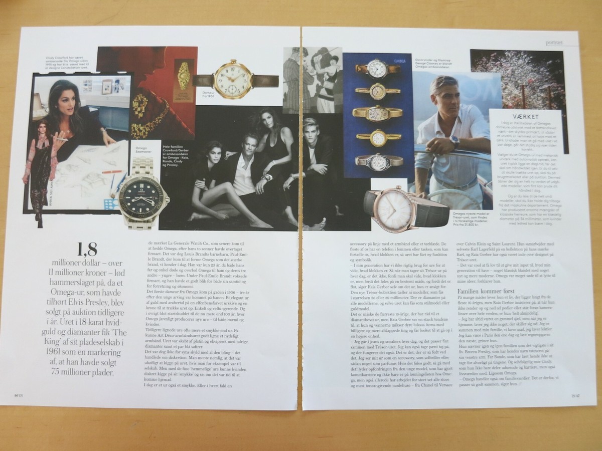 KAIA GERBER Omega CINDY CRAWFORD Danish Clippings Pictures Article