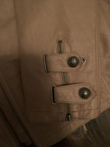 Men’s 3X Affliction Limited Edition Leather Jacket Light Brown Cross RARE - Picture 4 of 12