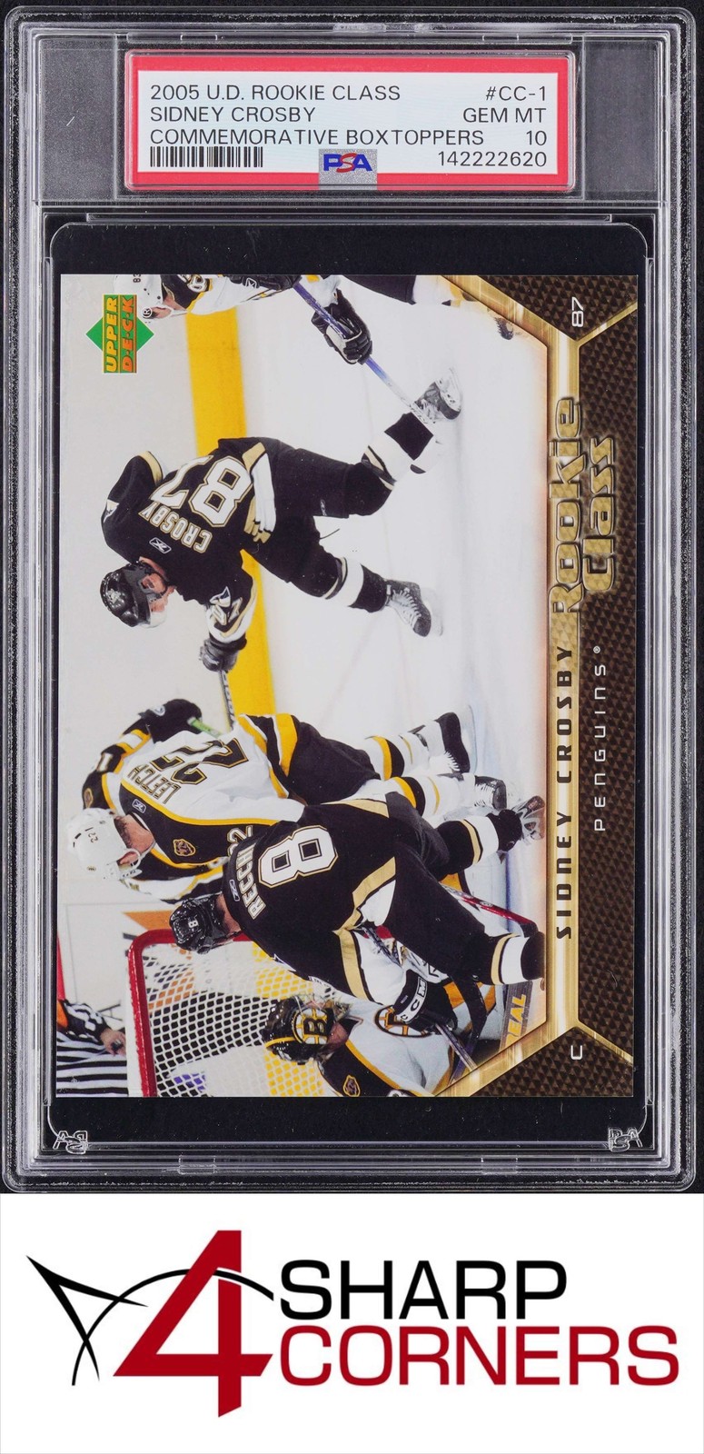 2005 UPPER DECK ROOKIE CLASS COMMEMORATIVE BOXTOPPERS #CC-1 SIDNEY CROSBY PSA 10 view 1