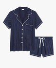 Joyaria blue/white polka dot short sleeve/shorts pajamas size Large — photo 1
