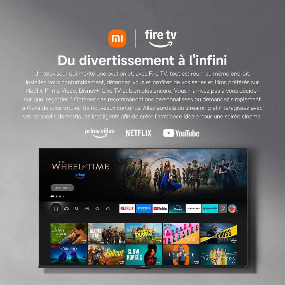 Xiaomi Smart TV F 65 pouces 165 cm 4K UHD Fire Contrôle Vocal Al connectée Image - Photo 2/4
