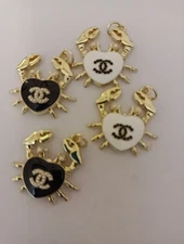 4   Pc Set Designer Chanel Zipper Pull Button Charm Pendant 