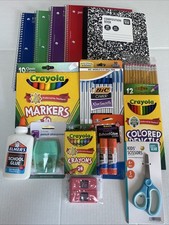 School Supplies Bundle Crayons Markers Pencils Pens Notebooks Glue Crayola NEW
