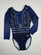 GK ELITE Leotard Gymnastics CUSTOM COMPETITION Sequin Bling BLUE Leo SIZE: AS