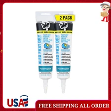 Alex 5.5 Oz. Fast Dry White Acrylic Latex plus Silicone Caulk (2-Pack)