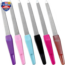 6 Pack Metal Nail File Set for Natural Nails, Professional Stainless Steel Sw...