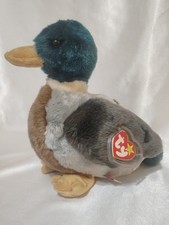 The Beanie Buddies JAKE the Mallard Duck 1998 Green Gray Brown 8" W/TAGS