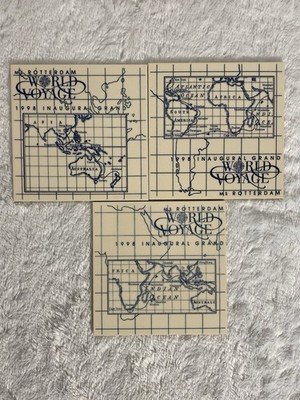 3 Vintage Holland America 1998 Ms Rotterdam World Voyage Tiles Royal Goedewaggen