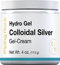 Colloidal Silver Gel  4 oz  for Skin  Hydro Cream  Non GMO  By Piping Rock