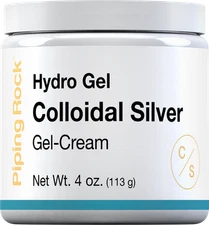 Colloidal Silver Gel | 4 oz | for Skin | Hydro Cream | Non GMO | By Piping Rock 