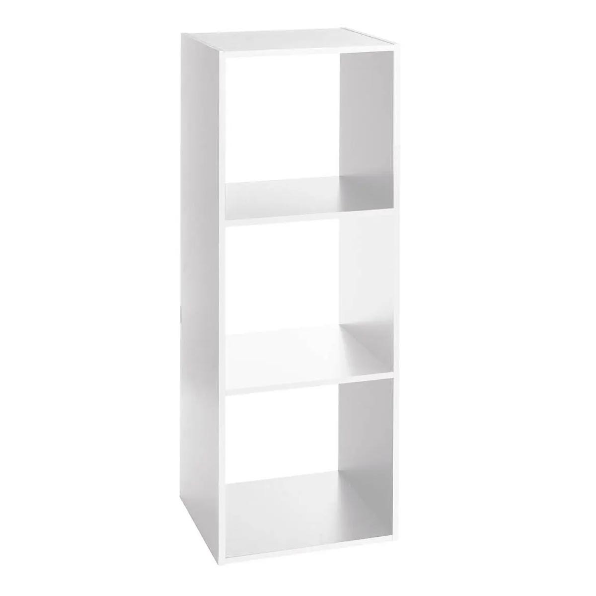 Étagère 3 cases gain de place blanche 100cm pour petits espaces encombrés