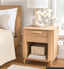 Bedside Cabinet – Carina 1 Drawer Bedside Table in Oak Effect – FSC Certified