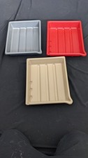 3 x DARKROOM DEVELOPING TRAYS  10" x 8"  GREY BEIGE RED WITH POURING SPOUT
