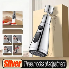 360 Rotating Kitchen Faucet Extender with Splash Filter and Bubbler Nozzle