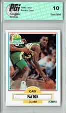 Gary Payton 1990 Fleer #U-92 Hall of Fame Rookie Card PGI 10