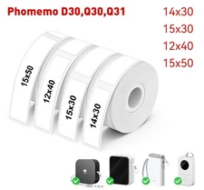 3 Rolls/Box Self-Adhesive Thermal Paper Sticker for Pocket Printer D30 Q30 P15