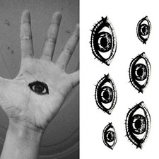 Small Cute Temporary Tattoo Horror Halloween Eye 2 Sheets